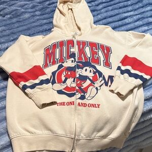 H&M Mickey Mouse Hoodie - Cream and Red